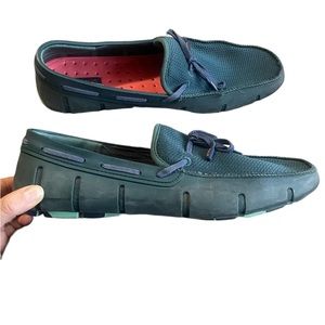 Swims Teal and Navy Loafers